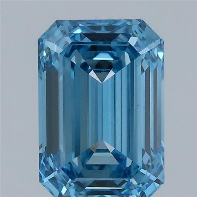 0.99 carat fancy vivid blue emerald lab grown diamond VS1 clarity