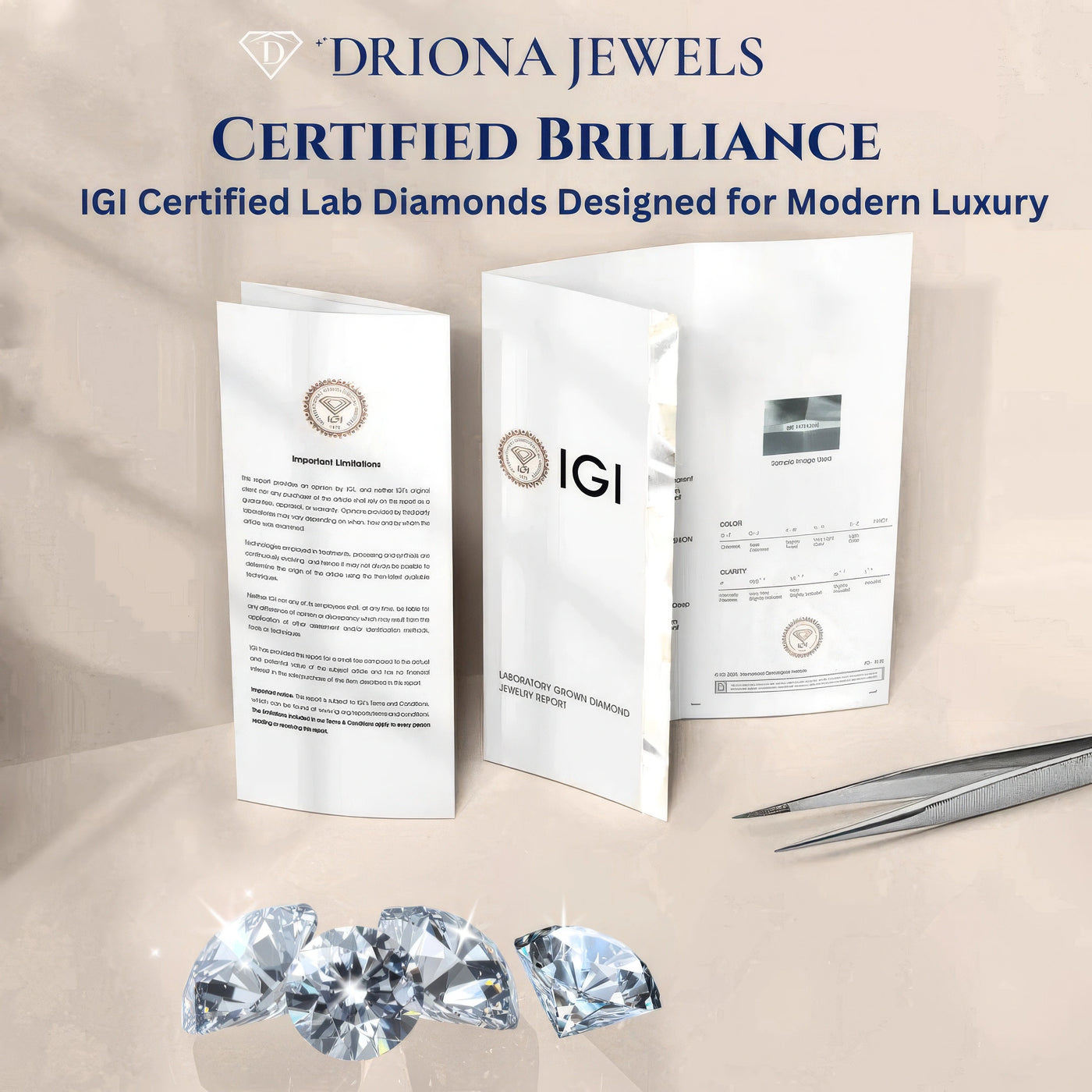Five Interlocking Circles Lab Grown Diamond Necklace