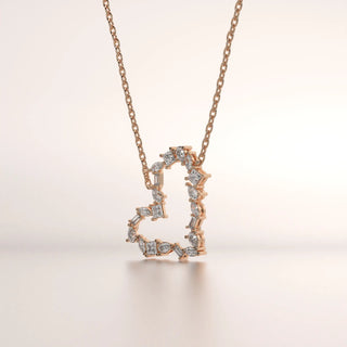 heart necklace diamond rose gold n/a front