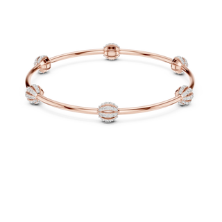 Front-View: Round Diamond Bangle with Bezel Setting in 14k Rose Gold - Lab Grown - Driona Jewels