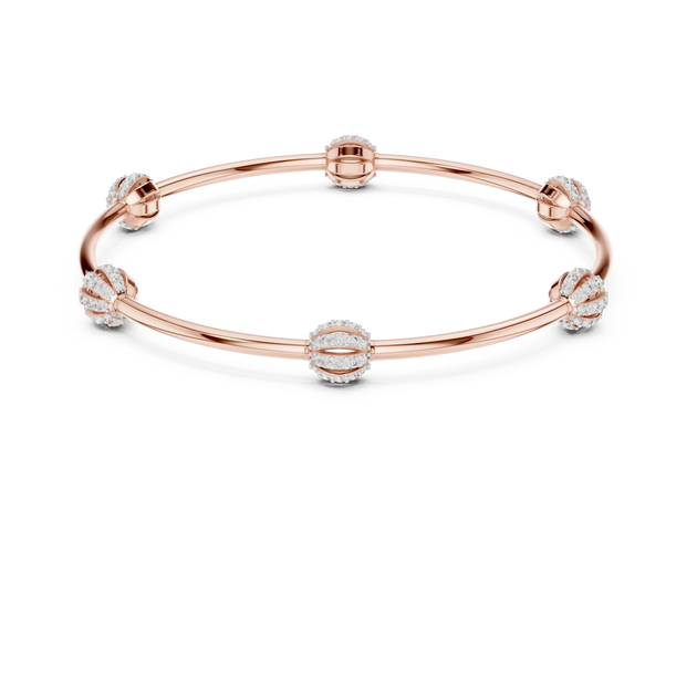 Front-View: Round Diamond Bangle with Bezel Setting in 14k Rose Gold - Lab Grown - Driona Jewels
