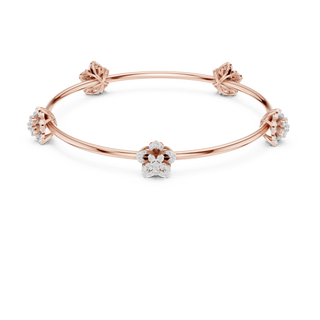 Front View: Round Diamond Bangle with Floral Setting in 14k Rose Gold - Lab Grown - Driona Jewels