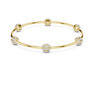 Front-View: Round Diamond Bangle with Prong Setting in 14k Yellow Gold - Lab Grown - Driona Jewels