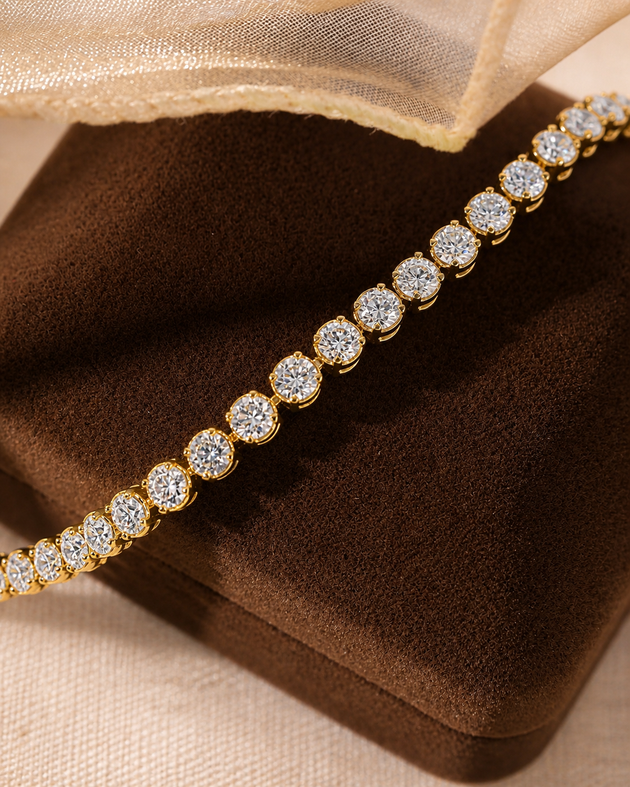 Bezel Set Lab Grown Diamond Tennis Bracelet, high-end bracelet design