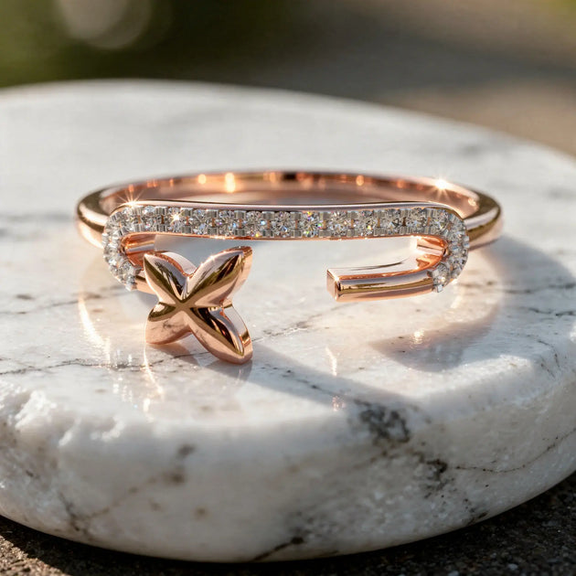 Flat Lay: Baguette Diamond Bracelet with Channel Setting in 14k Rose Gold - Lab Grown - Driona Jewels