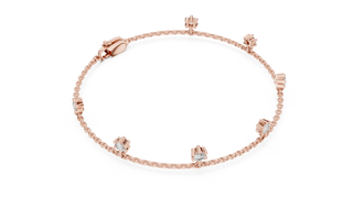 Top View: Baguette Diamond Bracelet with Channel Setting in 14k Rose Gold - Lab Grown - Driona Jewels