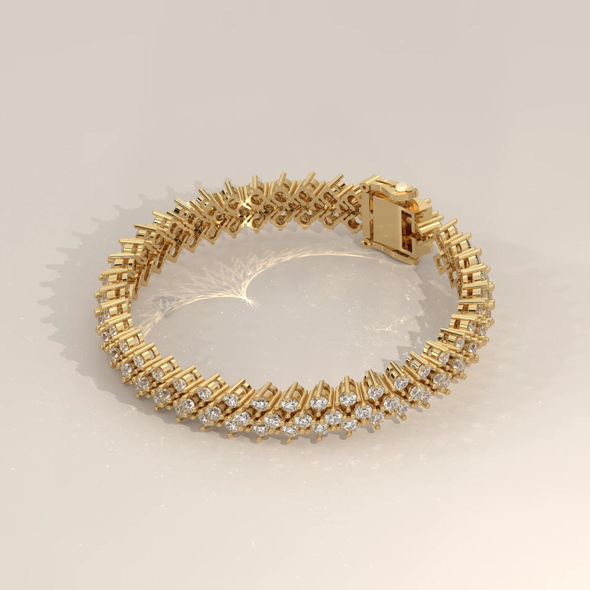 A delicate 14k gold bracelet adorned with sparkling diamonds.