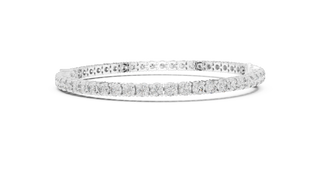 Top View: Princess Cut Diamond Bracelet with Channel Setting in 14k White Gold - Lab Grown - Driona Jewels