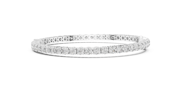 Top View: Princess Cut Diamond Bracelet with Channel Setting in 14k White Gold - Lab Grown - Driona Jewels