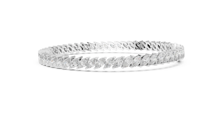 Top View: Princess Cut Diamond Bracelet with Tennis Setting in 14k White Gold - Lab Grown - Driona Jewels
