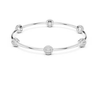 Top View: Round Diamond Bracelet with Bezel Setting in 14k White Gold - Lab Grown - Driona Jewels