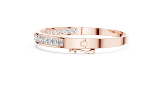 Flat Lay: Round Diamond Bracelet with Channel Setting in 14k Rose Gold - Lab Grown - Driona Jewels