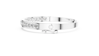 Flat Lay: Round Diamond Bracelet with Channel Setting in 14k White Gold - Lab Grown - Driona Jewels
