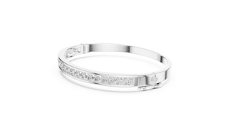 Front-View: Round Diamond Bracelet with Channel Setting in 14k White Gold - Lab Grown - Driona Jewels