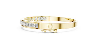 Flat Lay: Round Diamond Bracelet with Channel Setting in 14k Yellow Gold - Lab Grown - Driona Jewels