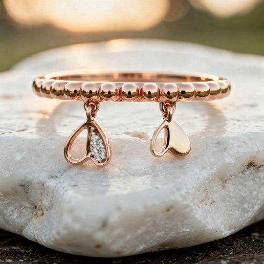 Close-up: Round Diamond Bracelet with Drop Setting in 14k Rose Gold - Lab Grown - Driona Jewels