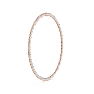Flat Lay: Round Diamond Bracelet with Pave Setting in 14k Rose Gold - Lab Grown - Driona Jewels