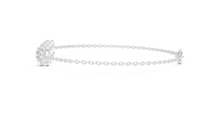 Side-Profile: Round Diamond Bracelet with Pave Setting in 14k White Gold - Lab Grown - Driona Jewels