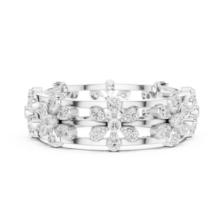 Top View: Round Diamond Bracelet with Pave Setting in 14k White Gold - Lab Grown - Driona Jewels