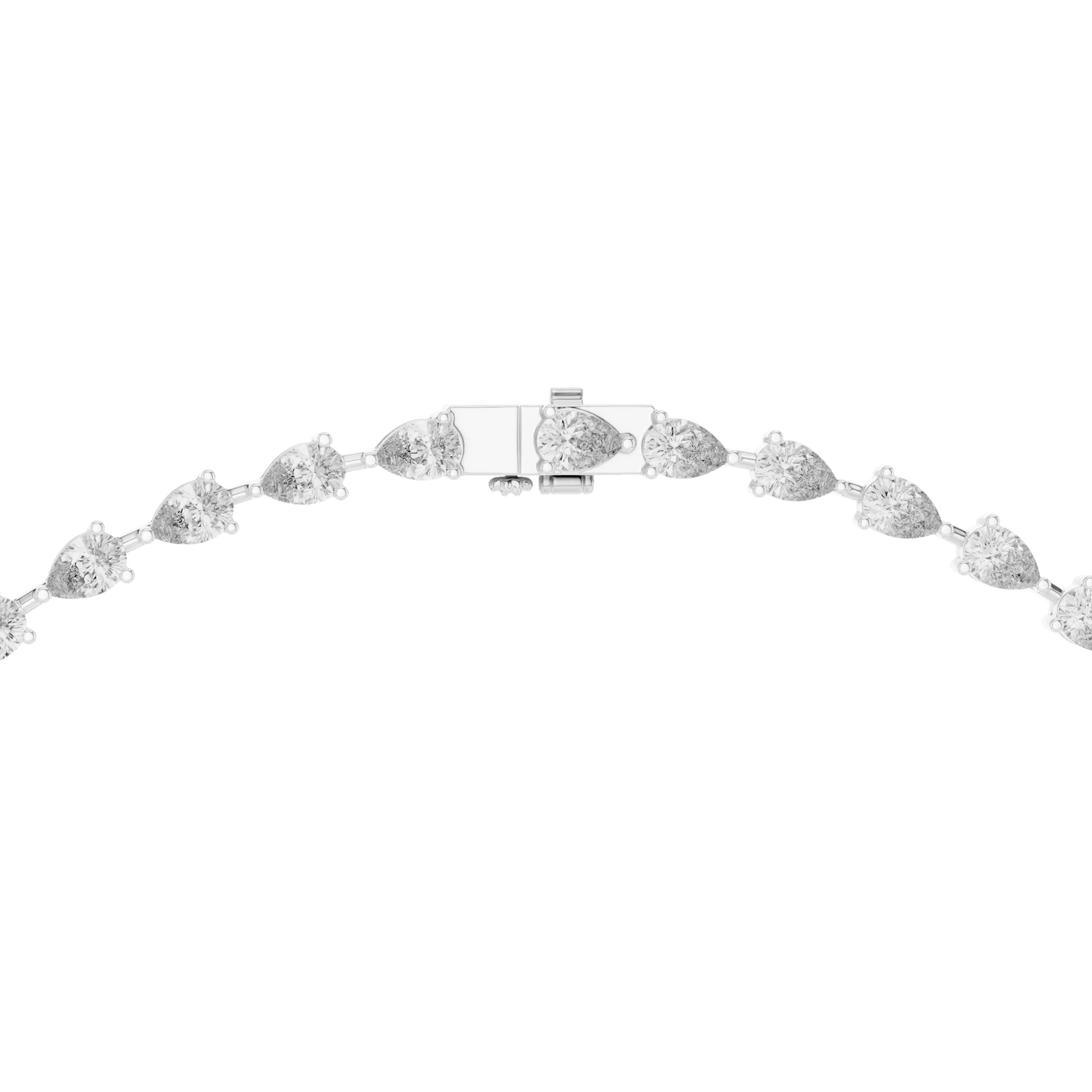 Top View: Round Diamond Bracelet with Pave Setting in 14k White Gold - Lab Grown - Driona Jewels