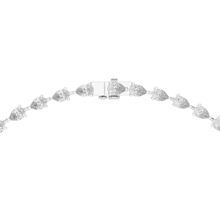 Top View: Round Diamond Bracelet with Pave Setting in 14k White Gold - Lab Grown - Driona Jewels