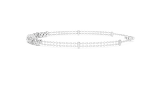 Top View: Round Diamond Bracelet with Pave Setting in 14k White Gold - Lab Grown - Driona Jewels