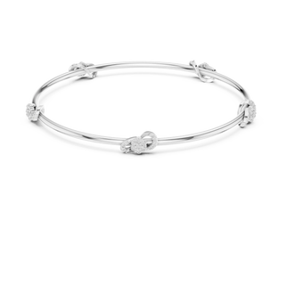 Top View: Round Diamond Bracelet with Pave Setting in 14k White Gold - Lab Grown - Driona Jewels