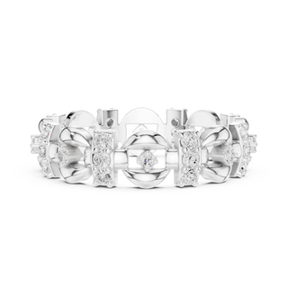 Top View: Round Diamond Bracelet with Pave Setting in 14k White Gold - Lab Grown - Driona Jewels