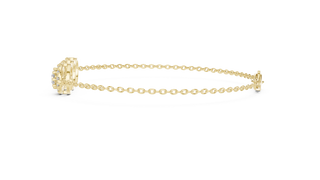 Flat Lay: Round Diamond Bracelet with Pave Setting in 14k Yellow Gold - Lab Grown - Driona Jewels