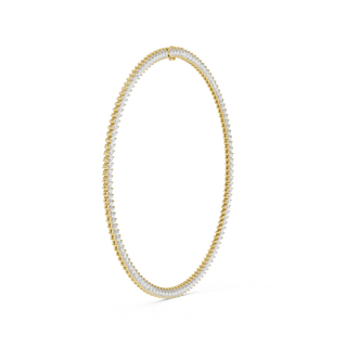 Front View: Round Diamond Bracelet with Pave Setting in 14k Yellow Gold - Lab Grown - Driona Jewels