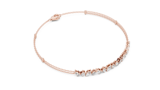 Front View: Round Diamond Bracelet with Prong Setting in 14k Rose Gold - Lab Grown - Driona Jewels