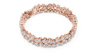 Top View: Round Diamond Bracelet with Prong Setting in 14k Rose Gold - Lab Grown - Driona Jewels