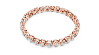 Top View: Round Diamond Bracelet with Prong Setting in 14k Rose Gold - Lab Grown - Driona Jewels