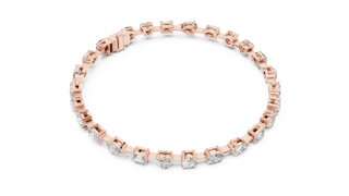 Top View: Round Diamond Bracelet with Prong Setting in 14k Rose Gold - Lab Grown - Driona Jewels