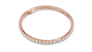 Top View: Round Diamond Bracelet with Prong Setting in 14k Rose Gold - Lab Grown - Driona Jewels