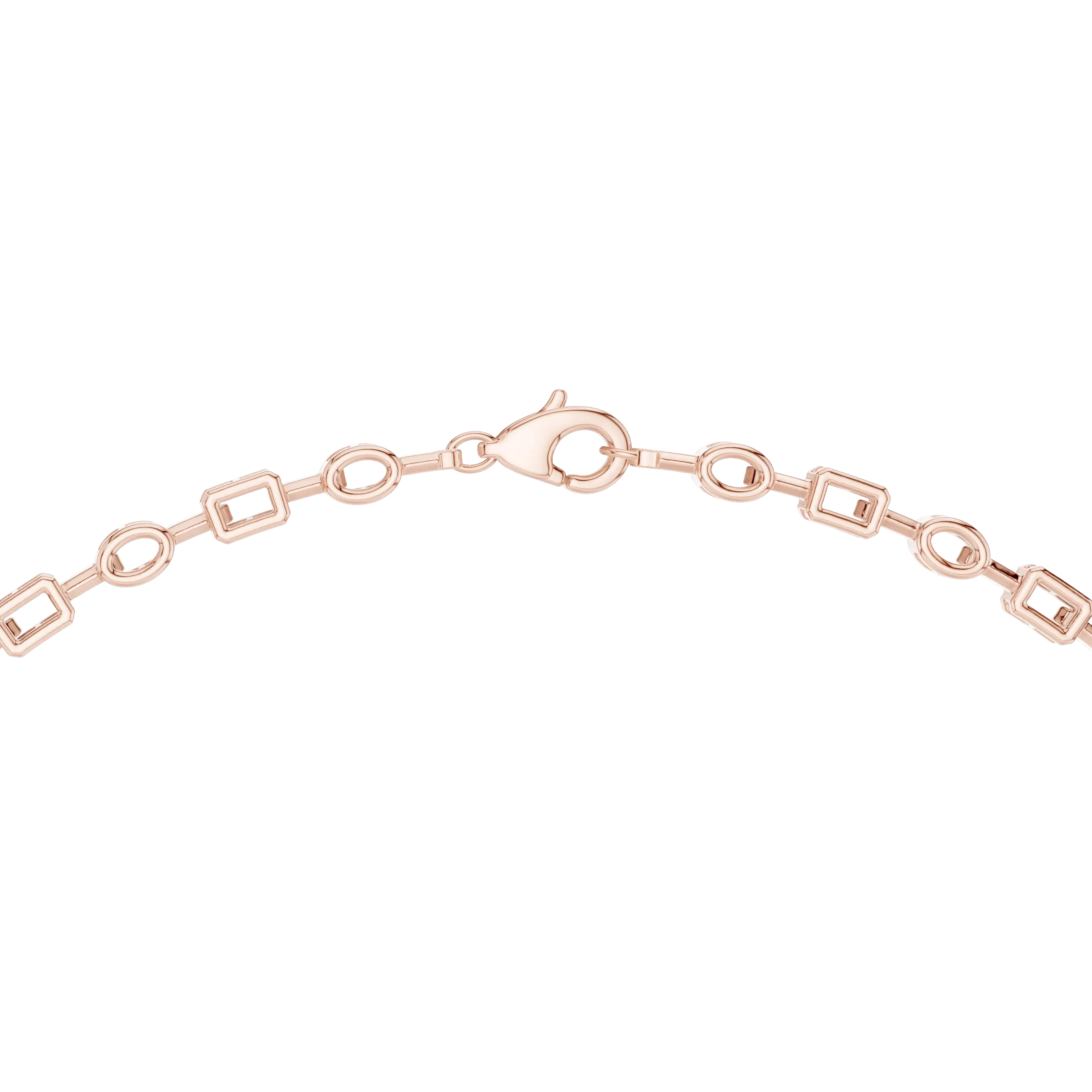 Top View: Round Diamond Bracelet with Prong Setting in 14k Rose Gold - Lab Grown - Driona Jewels