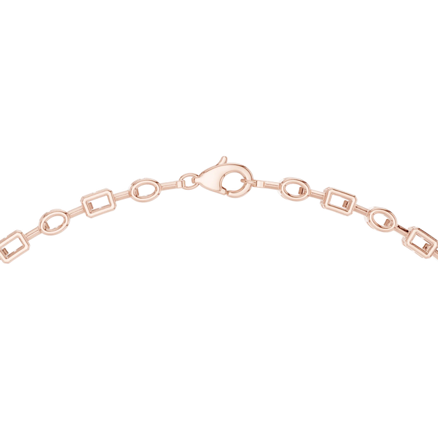 Top View: Round Diamond Bracelet with Prong Setting in 14k Rose Gold - Lab Grown - Driona Jewels