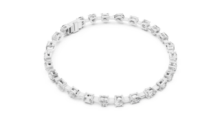 Top View: Round Diamond Bracelet with Prong Setting in 14k White Gold - Lab Grown - Driona Jewels