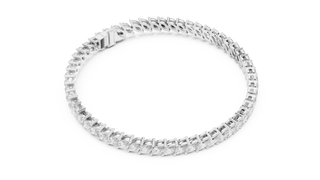 Top View: Round Diamond Bracelet with Prong Setting in 14k White Gold - Lab Grown - Driona Jewels