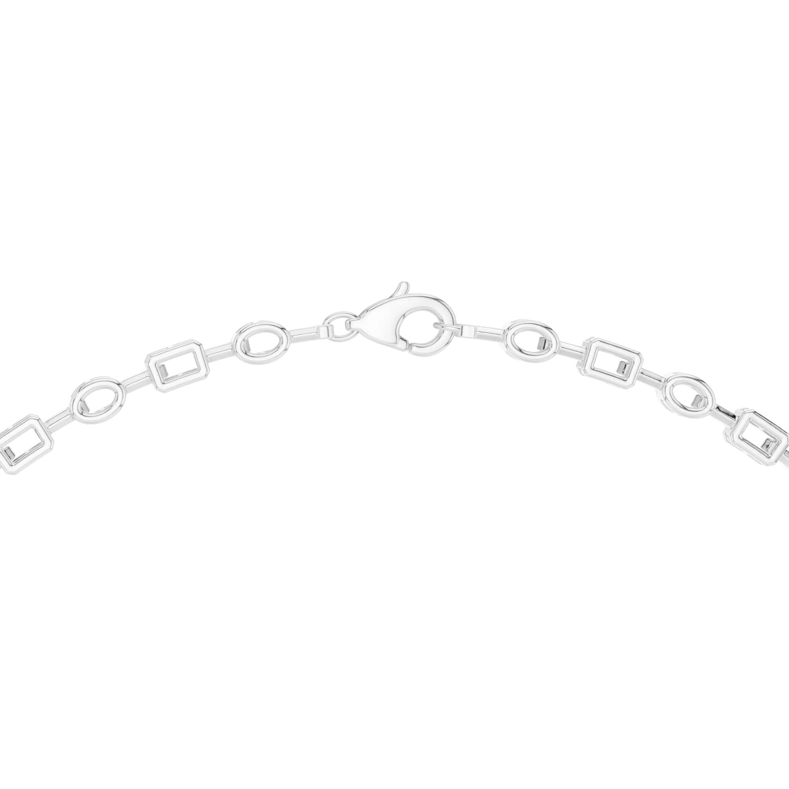 Top View: Round Diamond Bracelet with Prong Setting in 14k White Gold - Lab Grown - Driona Jewels