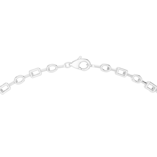 Top View: Round Diamond Bracelet with Prong Setting in 14k White Gold - Lab Grown - Driona Jewels