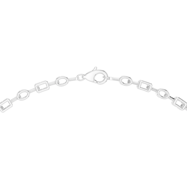Top View: Round Diamond Bracelet with Prong Setting in 14k White Gold - Lab Grown - Driona Jewels