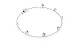 Top View: Round Diamond Bracelet with Prong Setting in 14k White Gold - Lab Grown - Driona Jewels