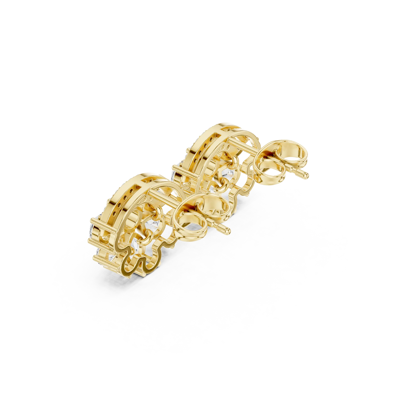 Back-View: Round Diamond Bracelet with Prong Setting in 14k Yellow Gold - Lab Grown - Driona Jewels