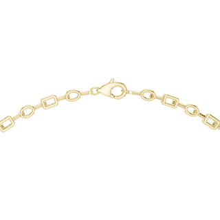 Flat Lay: Round Diamond Bracelet with Prong Setting in 14k Yellow Gold - Lab Grown - Driona Jewels