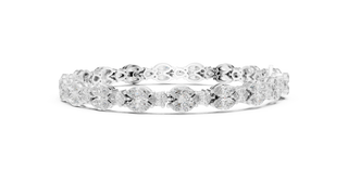 Front View: Round Diamond Bracelet with Tennis Setting in 14k White Gold - Lab Grown - Driona Jewels