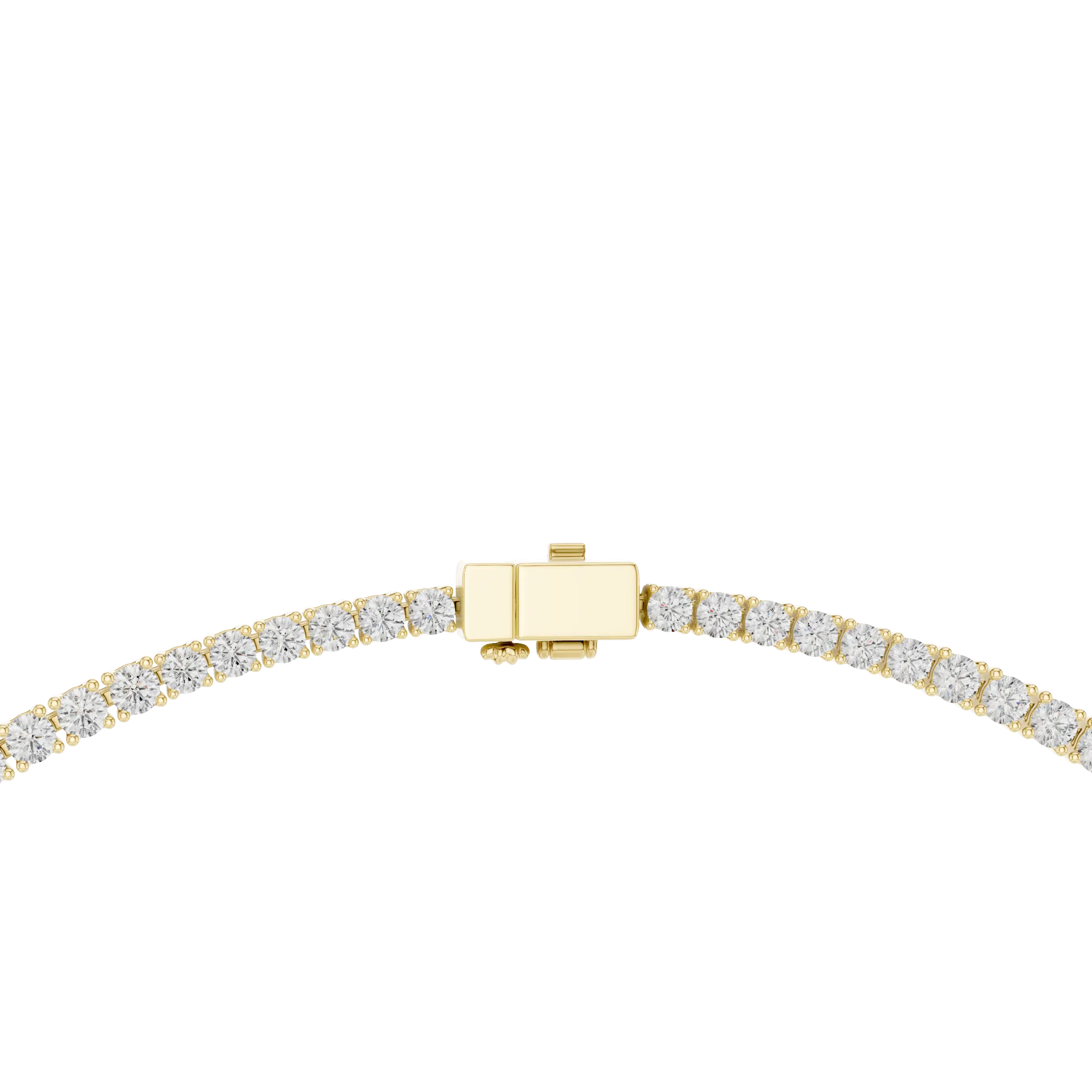 Front View: Round Diamond Bracelet with Tennis Setting in 14k Yellow Gold - Lab Grown - Driona Jewels