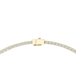 Front View: Round Diamond Bracelet with Tennis Setting in 14k Yellow Gold - Lab Grown - Driona Jewels