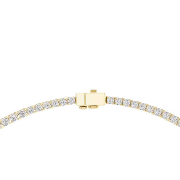 Front View: Round Diamond Bracelet with Tennis Setting in 14k Yellow Gold - Lab Grown - Driona Jewels