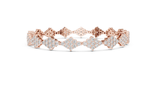 Top View: Square Diamond Bracelet with Pave Setting in 14k Rose Gold - Lab Grown - Driona Jewels
